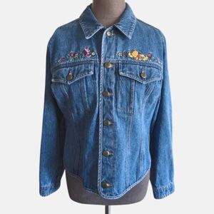 Vintage Disney Pooh Piglet Pooh Denim Jeand Jacket Y2K Size Medium